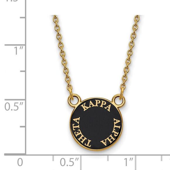14K Plated Silver Kappa Alpha Theta Small Enamel Disc Necklace - Picture 2 of 4